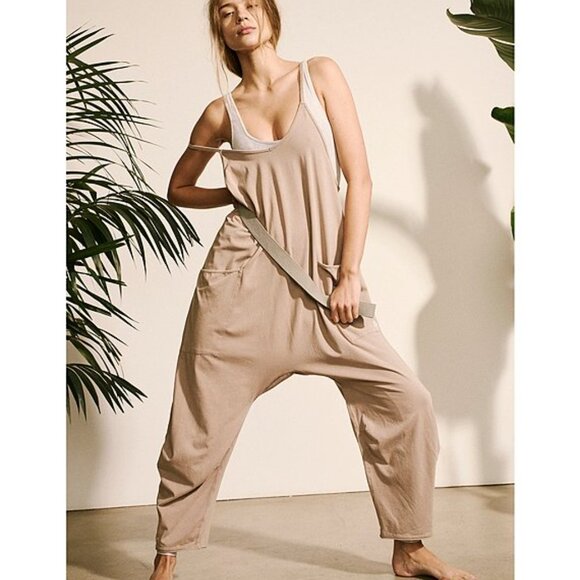 FP Movement Scoop Ankle Length Patch Pocket Hot Shot Onesie Color Mocha Latte - Picture 4 of 5